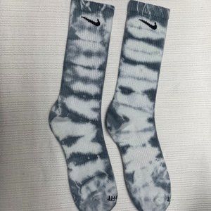 NIKE Dri-Fit Custom Hand Dyed Crew Socks | STORMY GREY | Tie - Dye